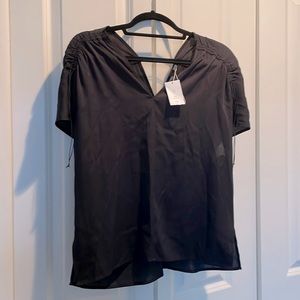 Vince black silk blouse